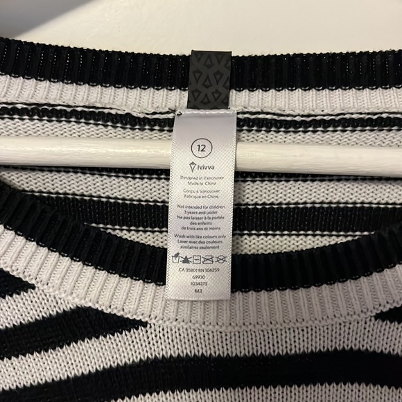 Ivivva size 12 black and white cotton sweater. - Picture 2 of 2